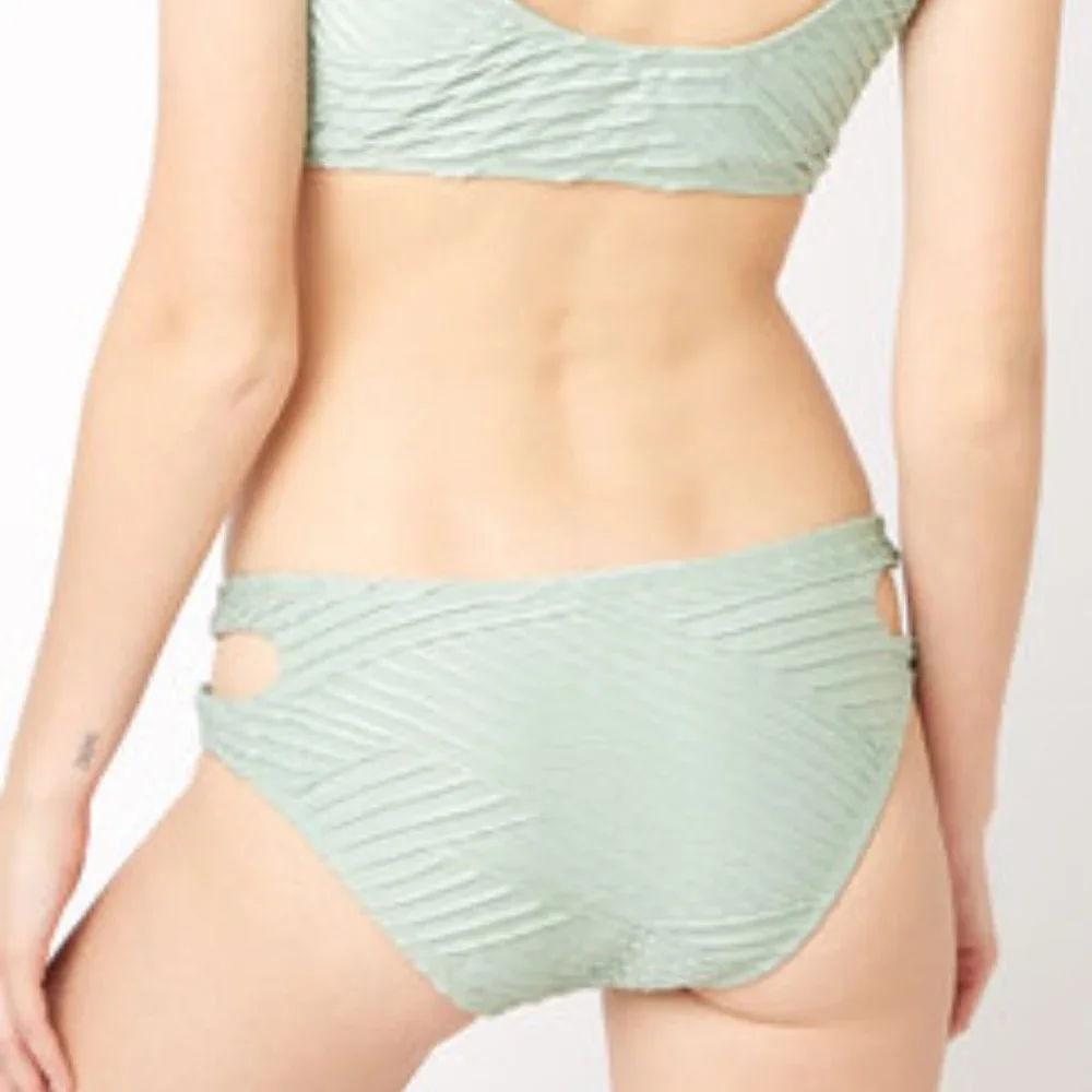 The Bikini Lab Ribbed Cutout Hipster Bikini Bottom